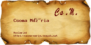 Csoma Mária névjegykártya