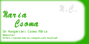 maria csoma business card